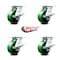Service Caster 5 Inch Green Poly on Cast Iron Caster Set with Roller Bearing and Brake SCC SCC-35S520-PUR-GB-SLB-4 - alternate 3